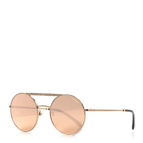 chanel round sunglasses ch4232 gold